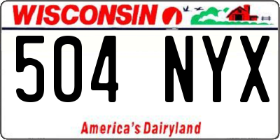 WI license plate 504NYX