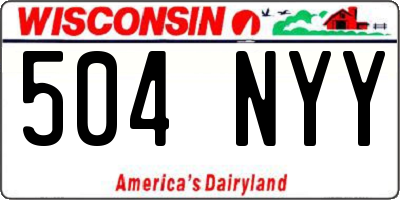WI license plate 504NYY