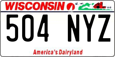 WI license plate 504NYZ