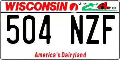 WI license plate 504NZF