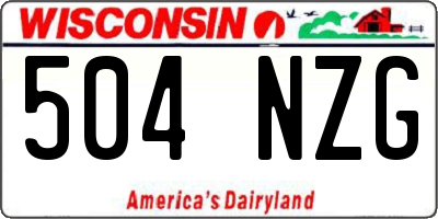WI license plate 504NZG