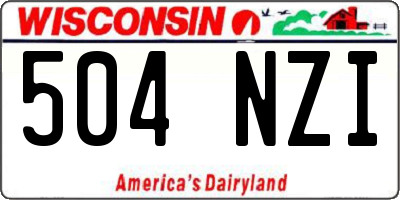 WI license plate 504NZI