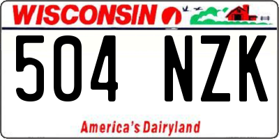 WI license plate 504NZK