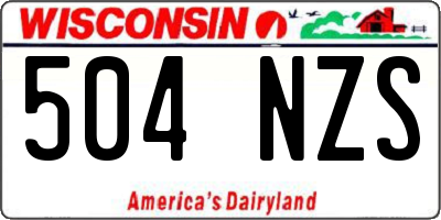 WI license plate 504NZS