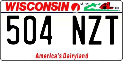 WI license plate 504NZT