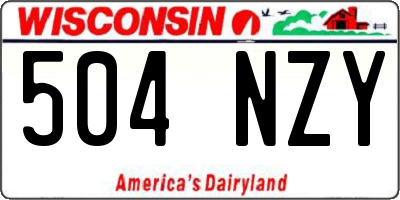 WI license plate 504NZY