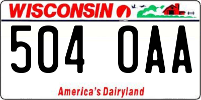 WI license plate 504OAA