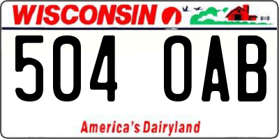 WI license plate 504OAB
