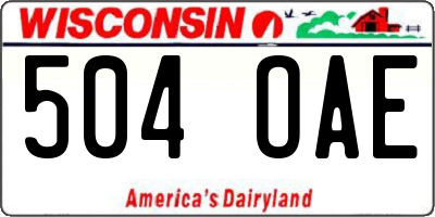 WI license plate 504OAE