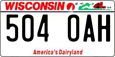 WI license plate 504OAH