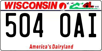 WI license plate 504OAI