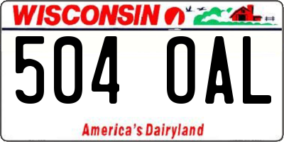 WI license plate 504OAL