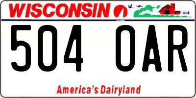 WI license plate 504OAR