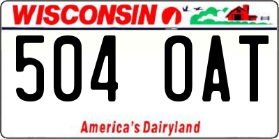 WI license plate 504OAT