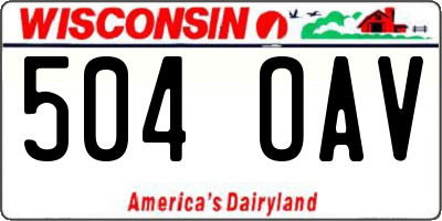 WI license plate 504OAV