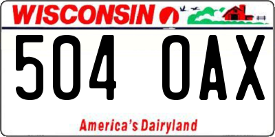 WI license plate 504OAX