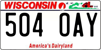 WI license plate 504OAY