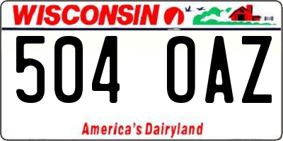 WI license plate 504OAZ