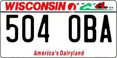 WI license plate 504OBA
