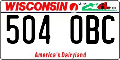WI license plate 504OBC