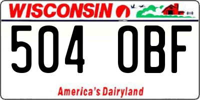 WI license plate 504OBF