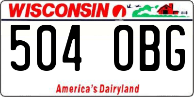 WI license plate 504OBG