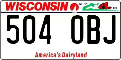 WI license plate 504OBJ