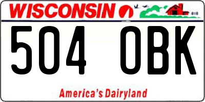 WI license plate 504OBK