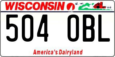 WI license plate 504OBL