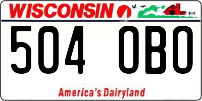 WI license plate 504OBO