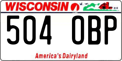 WI license plate 504OBP