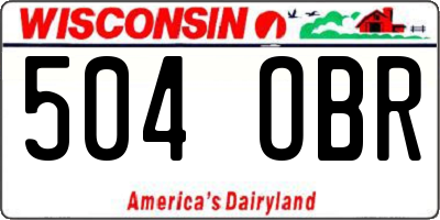 WI license plate 504OBR