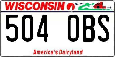 WI license plate 504OBS