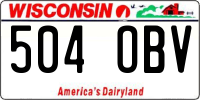 WI license plate 504OBV
