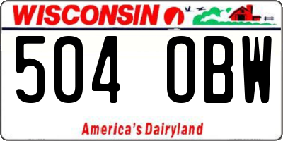 WI license plate 504OBW