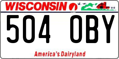 WI license plate 504OBY