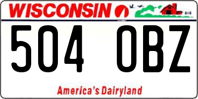 WI license plate 504OBZ