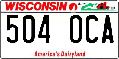 WI license plate 504OCA