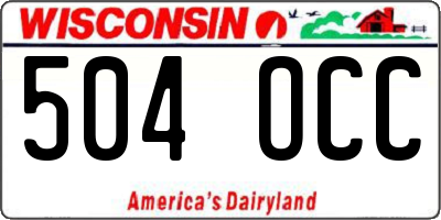 WI license plate 504OCC