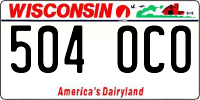 WI license plate 504OCO