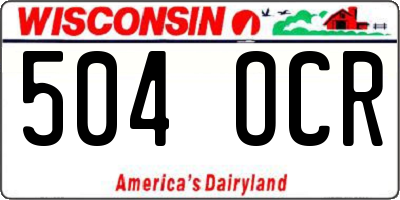 WI license plate 504OCR