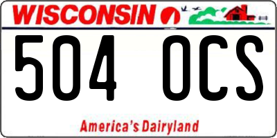 WI license plate 504OCS