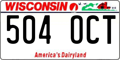 WI license plate 504OCT