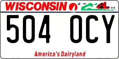 WI license plate 504OCY