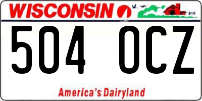 WI license plate 504OCZ
