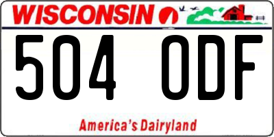 WI license plate 504ODF