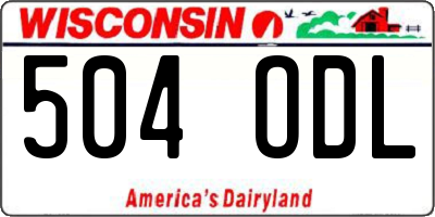 WI license plate 504ODL