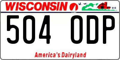 WI license plate 504ODP