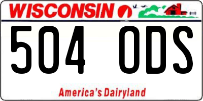 WI license plate 504ODS