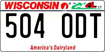 WI license plate 504ODT
